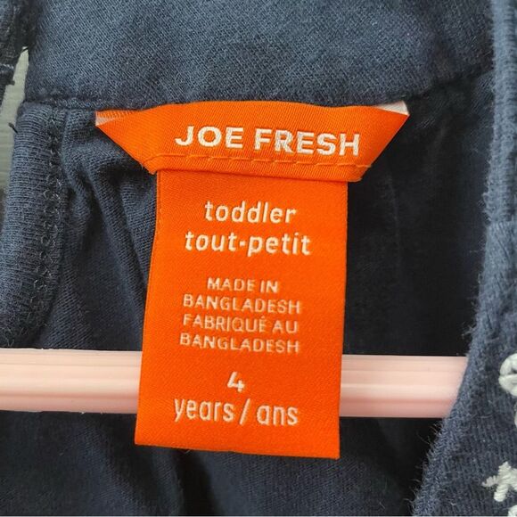 Joe Fresh Tank Tops Set of 2 Navy & Coral w/White Flowers Girl Toddler Size 4 - Picture 5 of 8